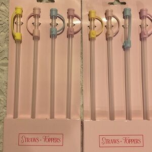 Colorful Straw and Topper Set (2 Straws & 2 Toppers)